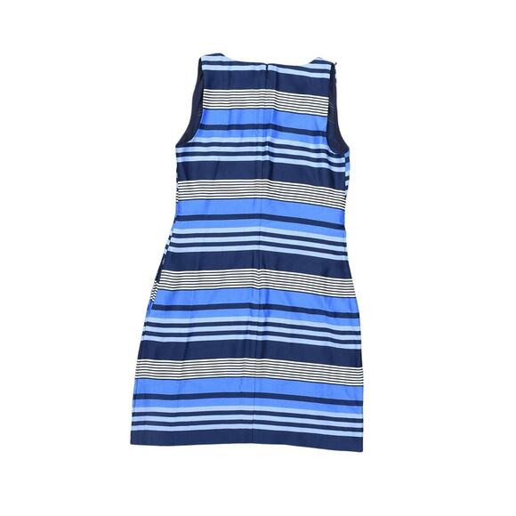 Banana Republic Blue Shift Dress Size 0 Polyester Sleeveless Striped - Picture 2 of 7